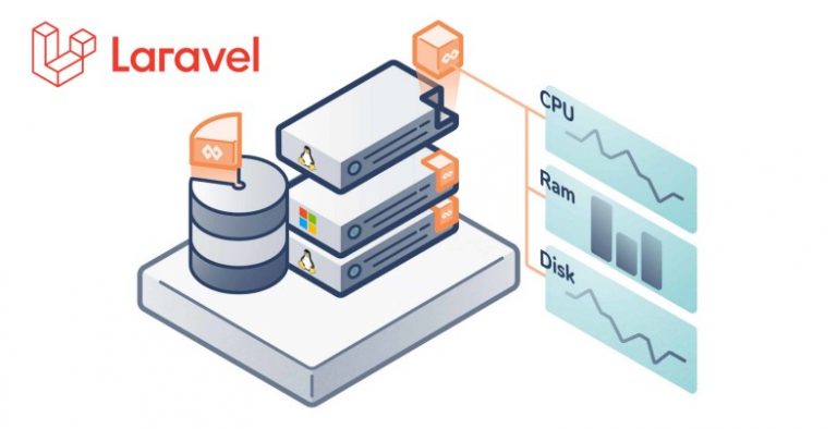 Illustration of servers running Laravel